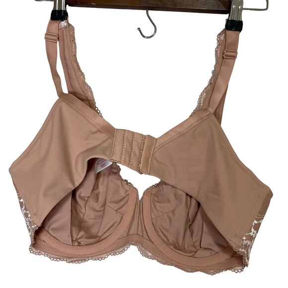 A628166 BREEZIES Luxe Two Tone Underwire Lace Bra Rosewood 36C - Picture 2 of 4